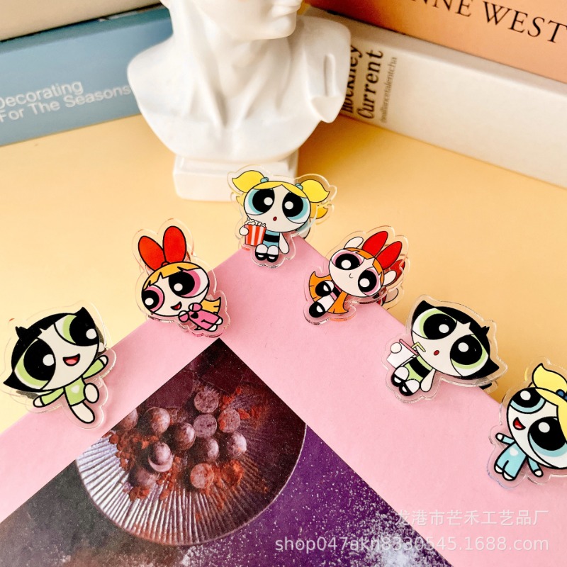 Tech Office Accessories - 6PCS Kawaii The Powerpuffs Girls 아크릴
