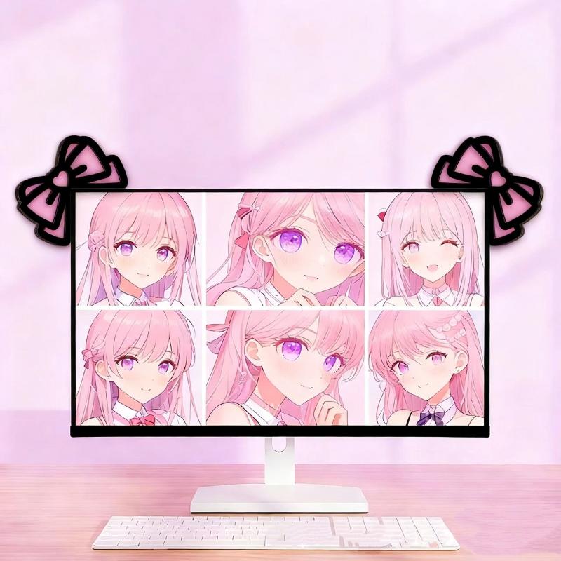 Tech Desktop Accessories - 새로운 1/2Pcs 나무 Bowknot PC 액세서리