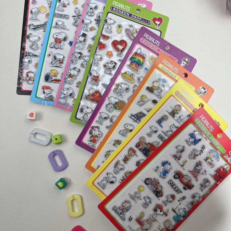 Tech Office Accessories - 8Pcs 귀여운 스누피 만화 3D 릴리프