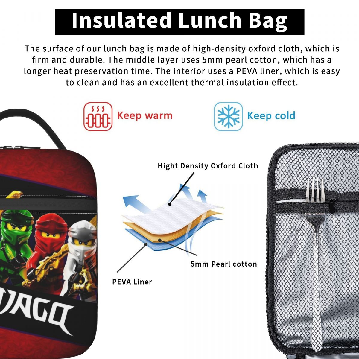 맞춤형 팬텀 N-닌자고 여성용 절연 도시락 가방 휴대용 - Tech Office Accessories 리뷰 및 가격