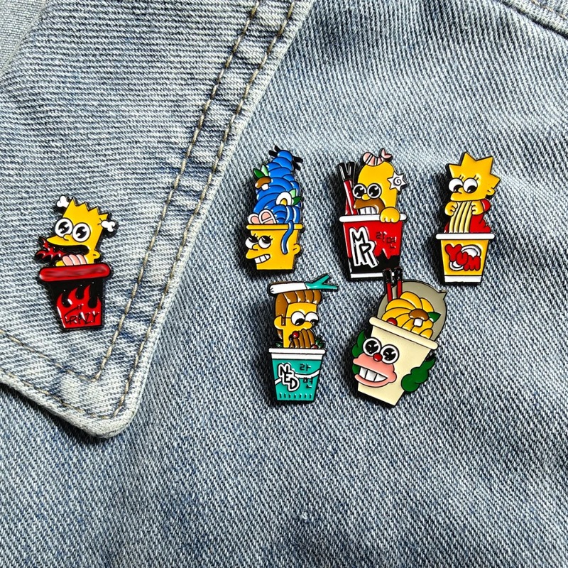6pcs 세트 심슨 가족 귀여운 재미있는 배지 할로윈  - Vintage Tech Accessories 리뷰 및 가격