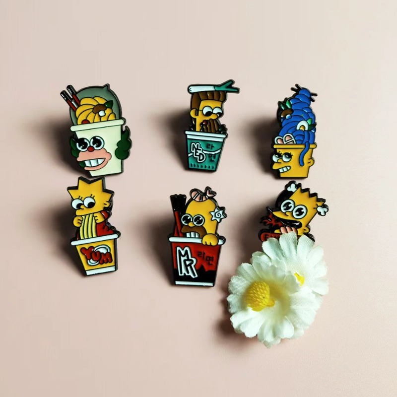 6pcs 세트 심슨 가족 귀여운 재미있는 배지 할로윈  - Vintage Tech Accessories 리뷰 및 가격
